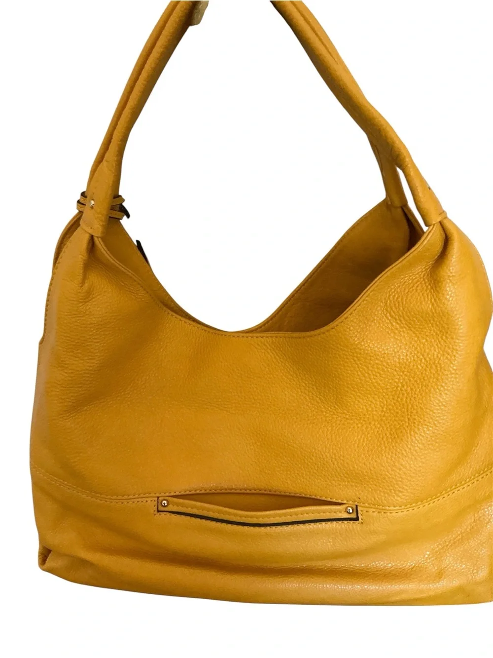 Michael Kors Brass Yellow Pebbled Leather Shoulder Bag